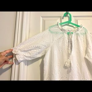 **NEW**White cotton eyelet dress (S)